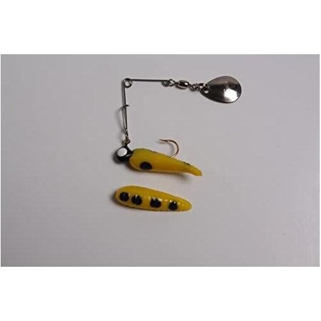 Betts Spin Grub Lure, 1 132 Oz, YellowBlack Spots 021GR-31N